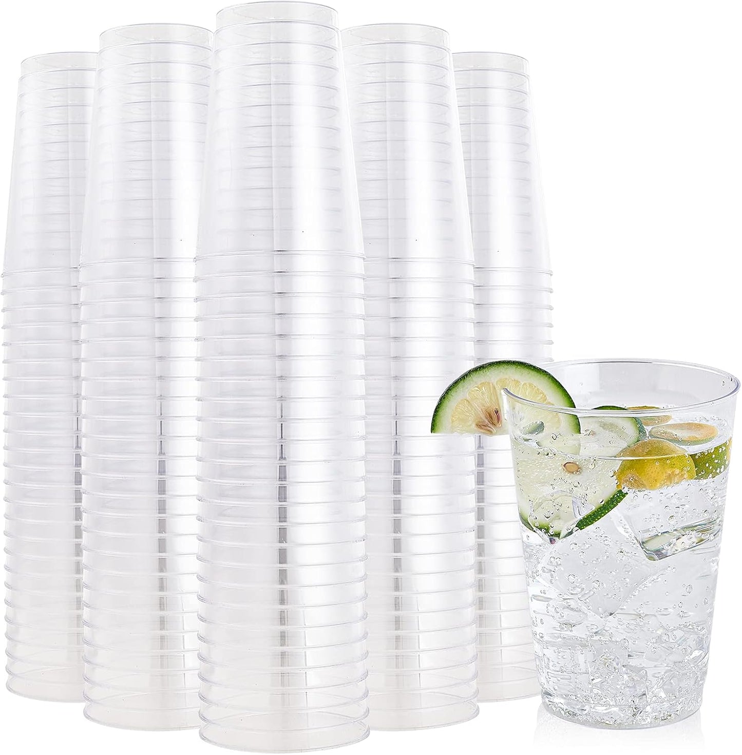 FOCUSLINE 200 Pack 12 oz Clear Plastic Cups for Any Occasion