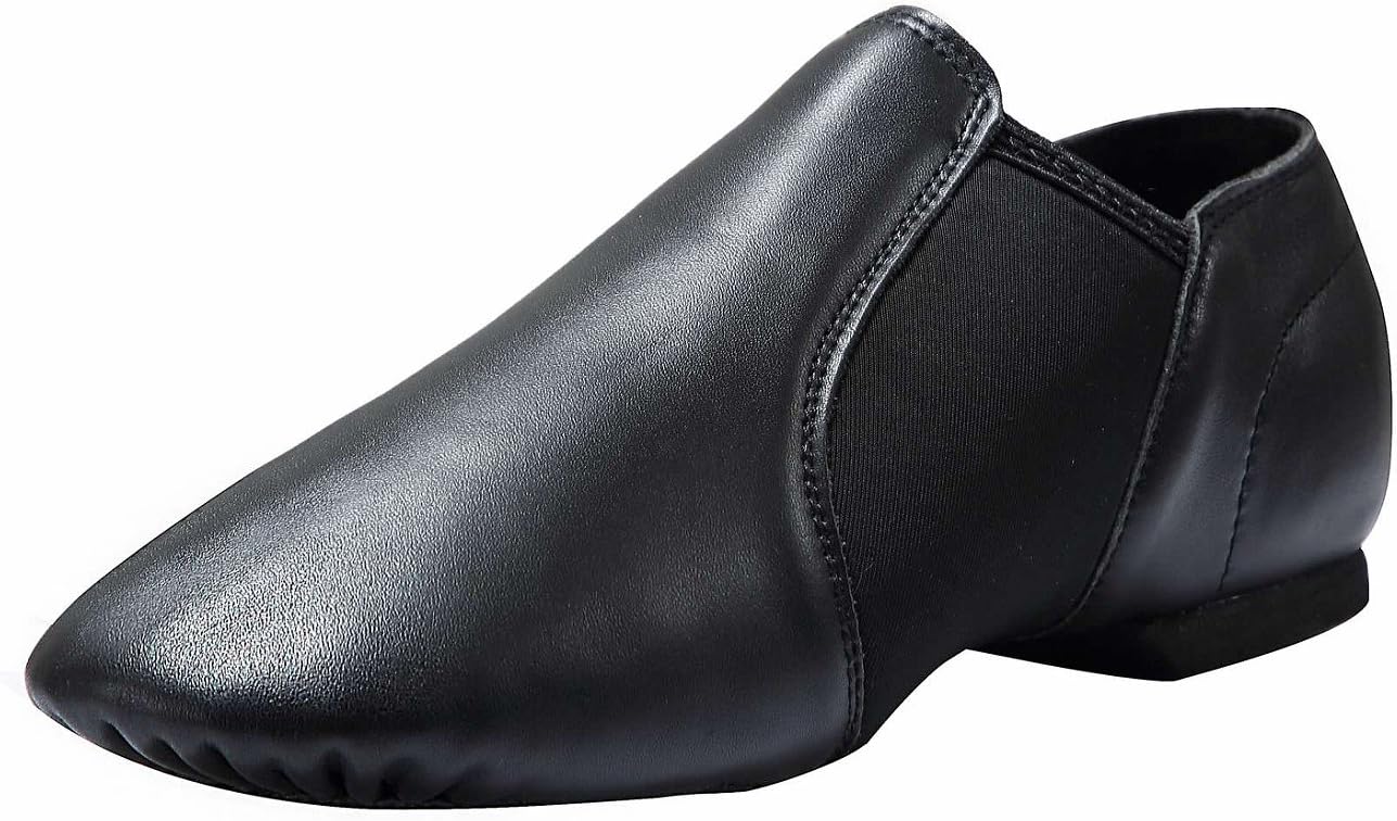 Dynadans Women's Leather Upper Slip-on Jazz Shoe for Comfort