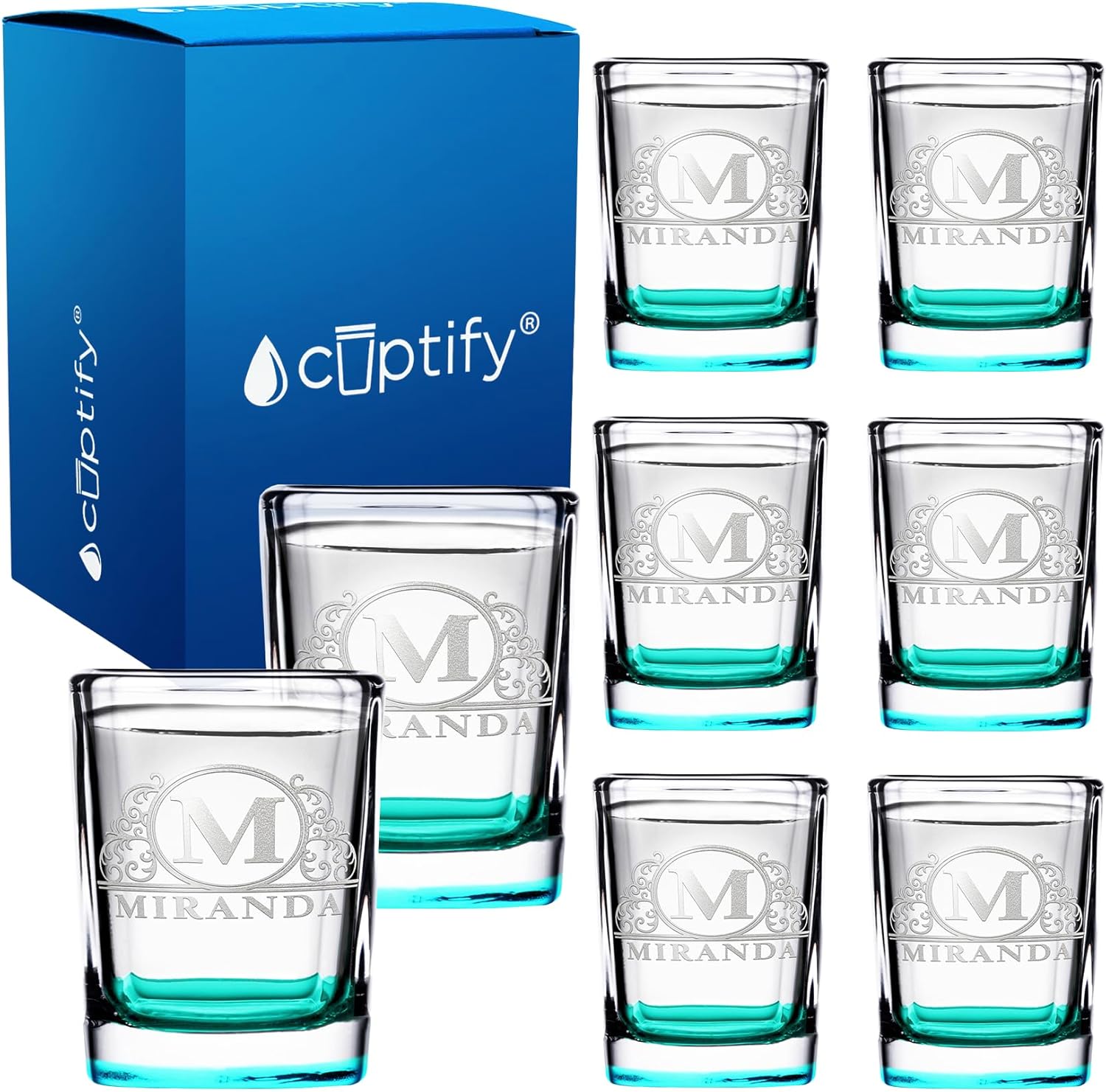 Personalized Square Shot Glasses Set of 8 for Unique Gifts