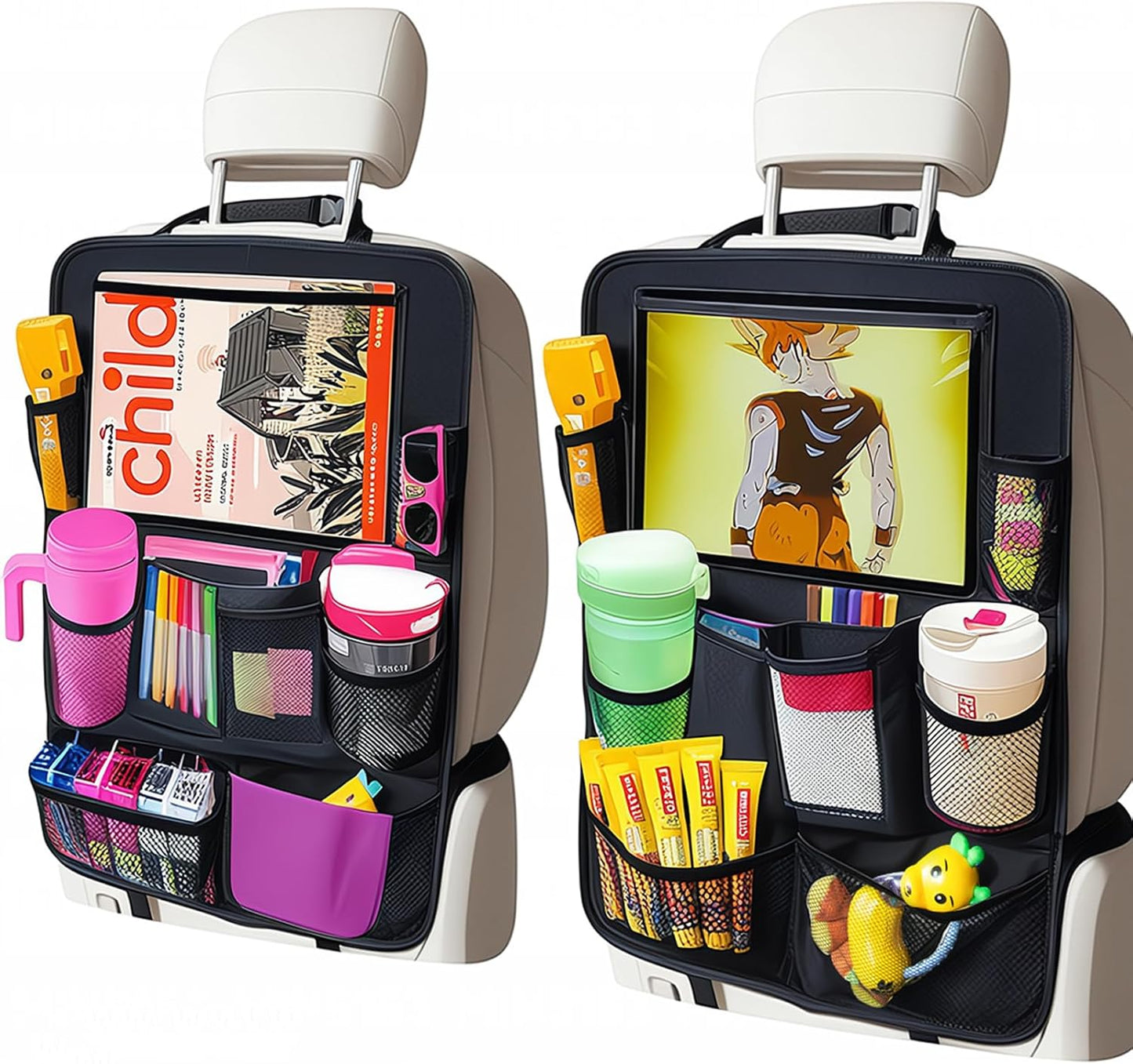 Protective Car Organizer with Tablet Pocket - 2 Pack