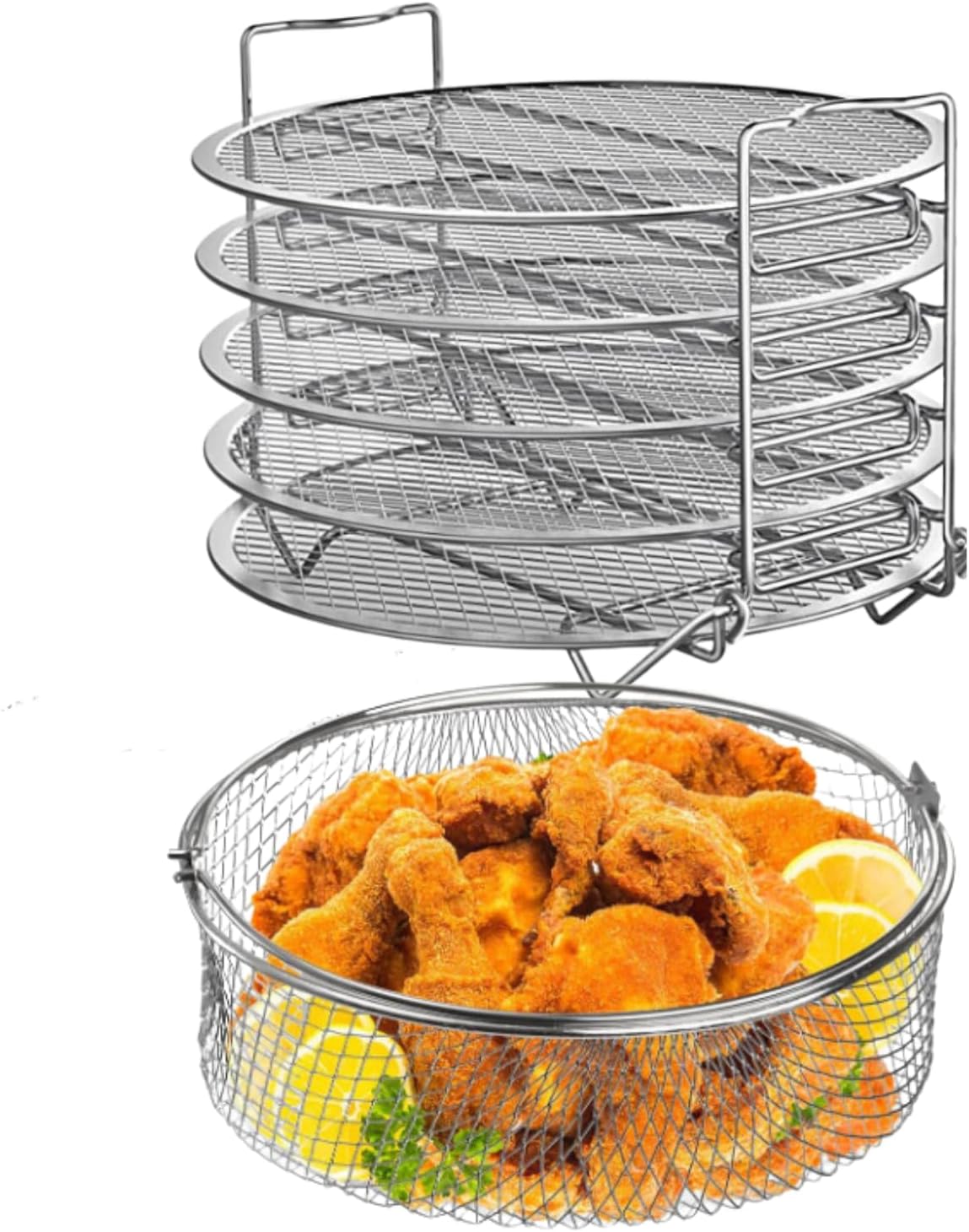 Stainless Steel Dehydrator Rack & Air Fryer Set