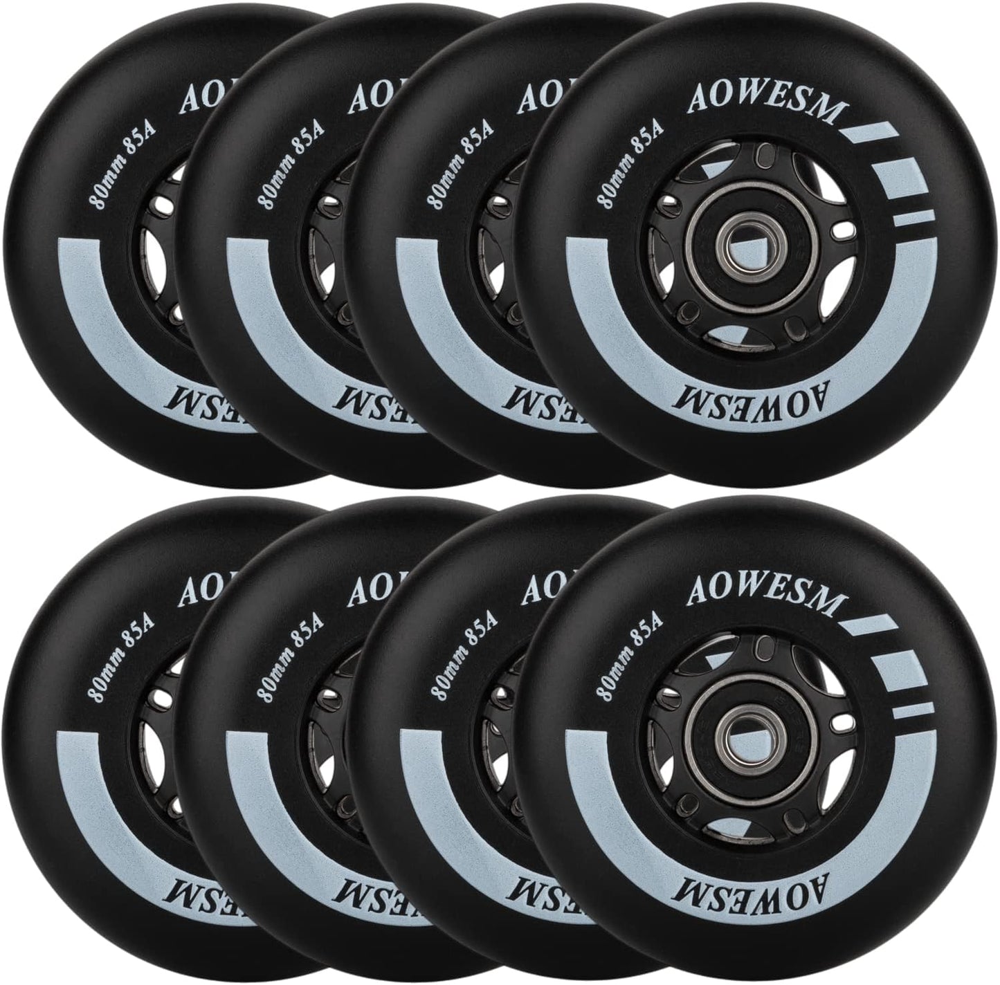 AOWESM Inline Skate Wheels 80mm 76mm 72mm for Indoor Outdoor Use