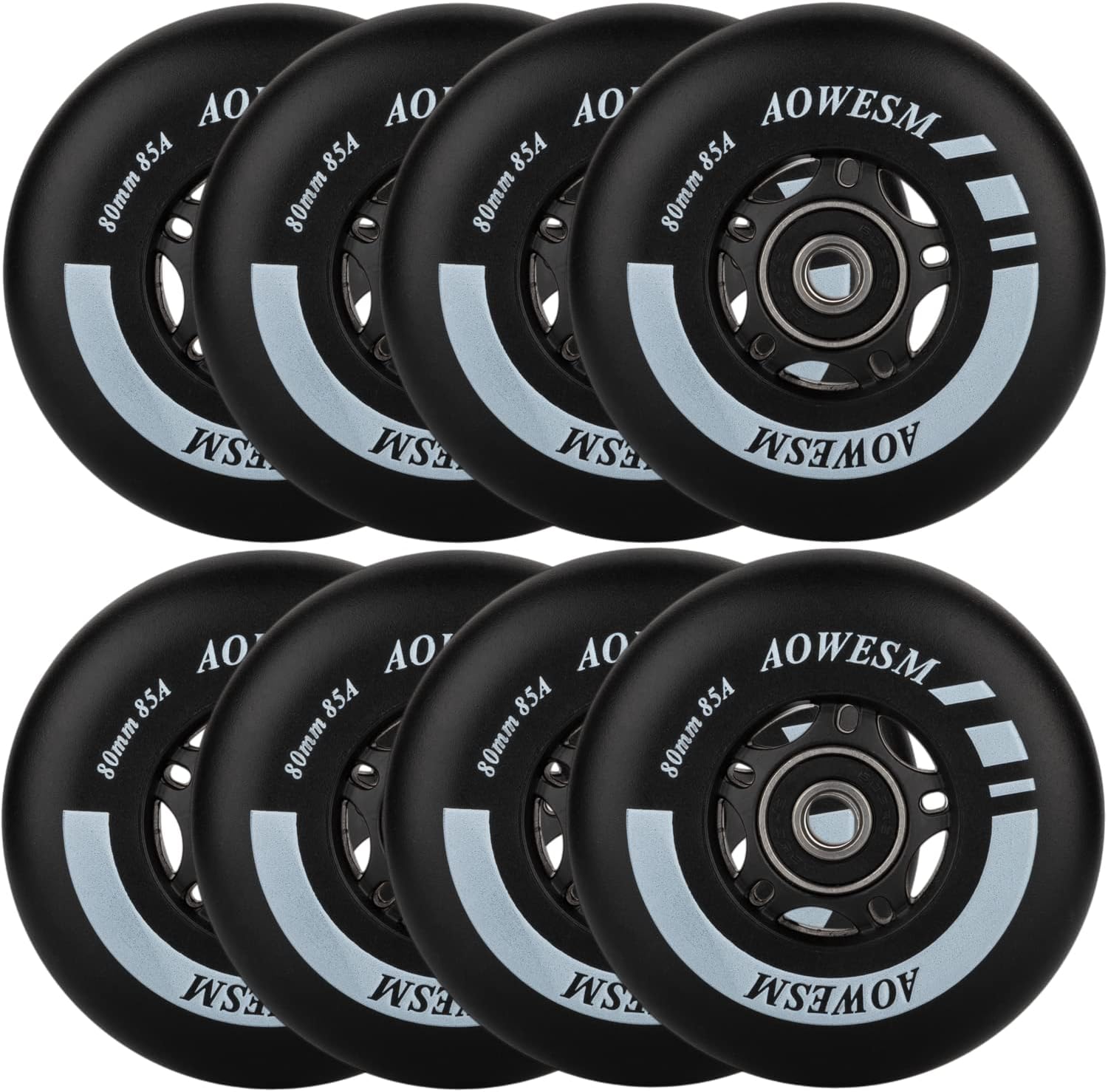 AOWESM Inline Skate Wheels 80mm 76mm 72mm for Indoor Outdoor Use