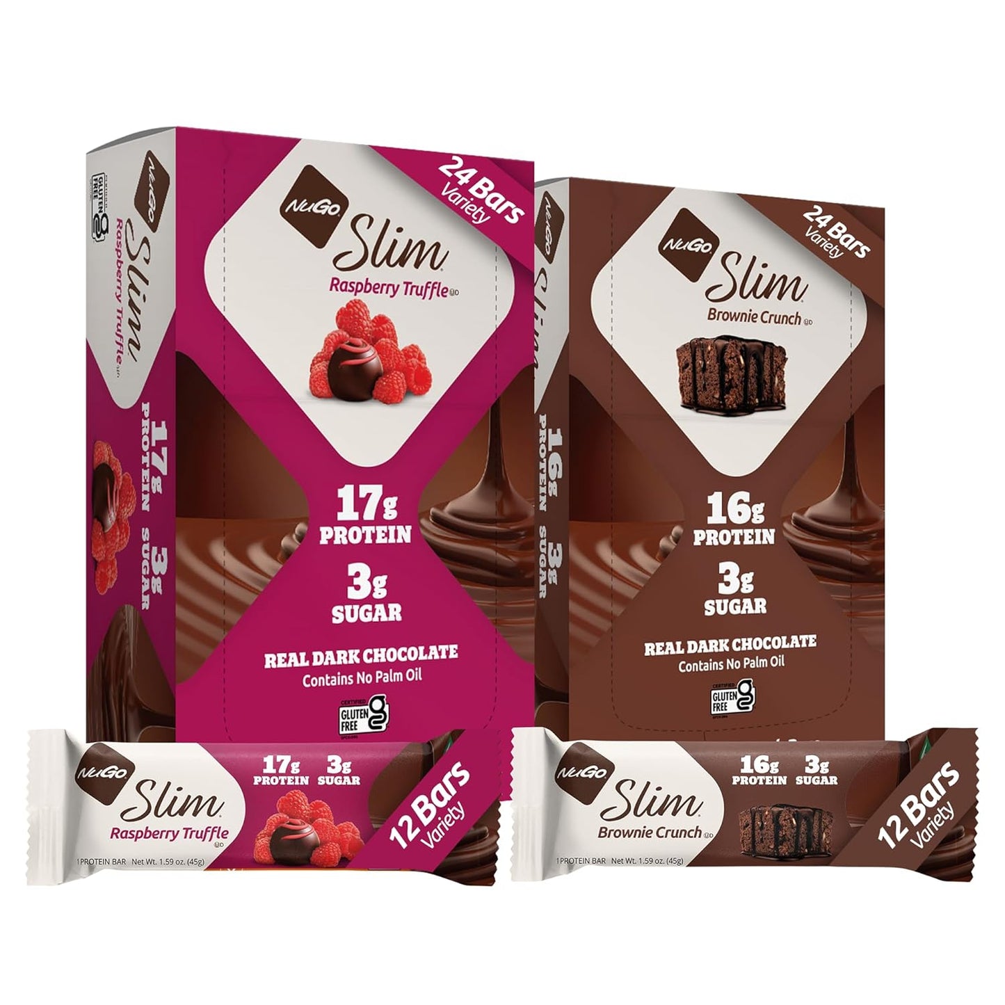 NuGo Slim Variety Protein Bars - Low Carb & Keto Friendly