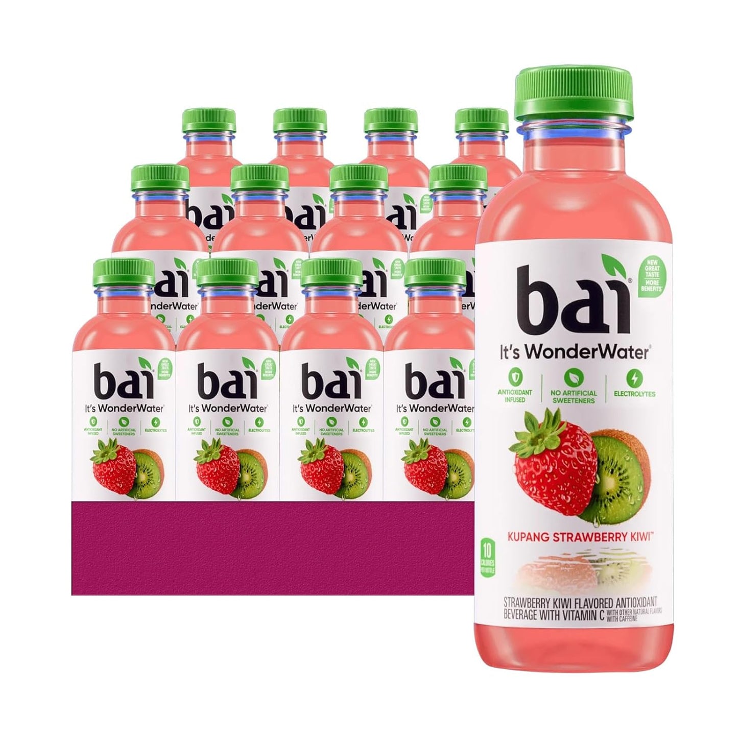 Bai Strawberry Kiwi Antioxidant Drink 12-Pack with Straws