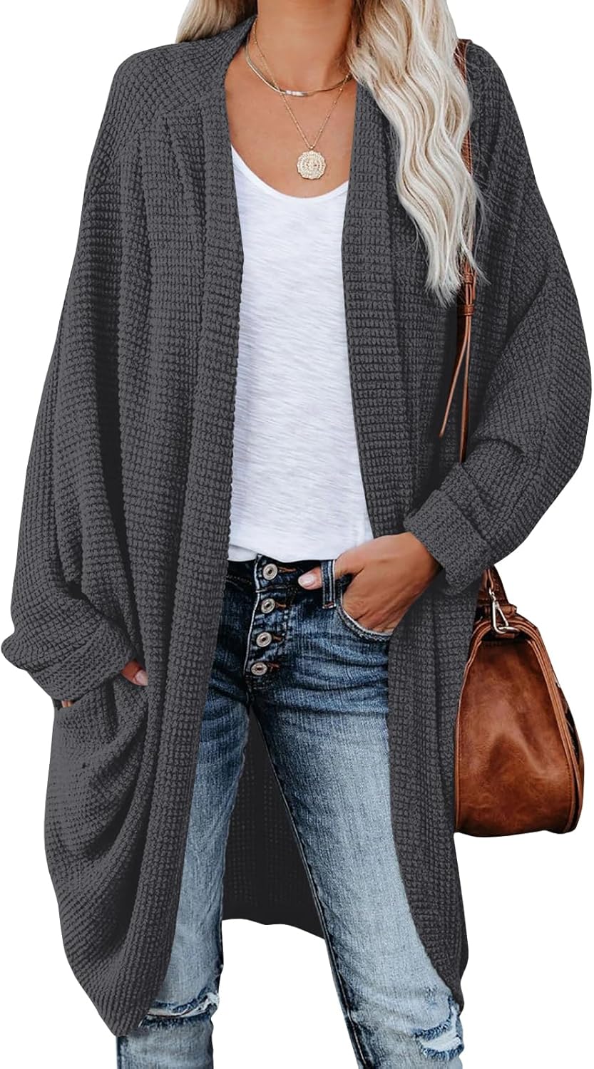 ZoeAce Womens Open Front Knit Cardigan with Pockets and Style