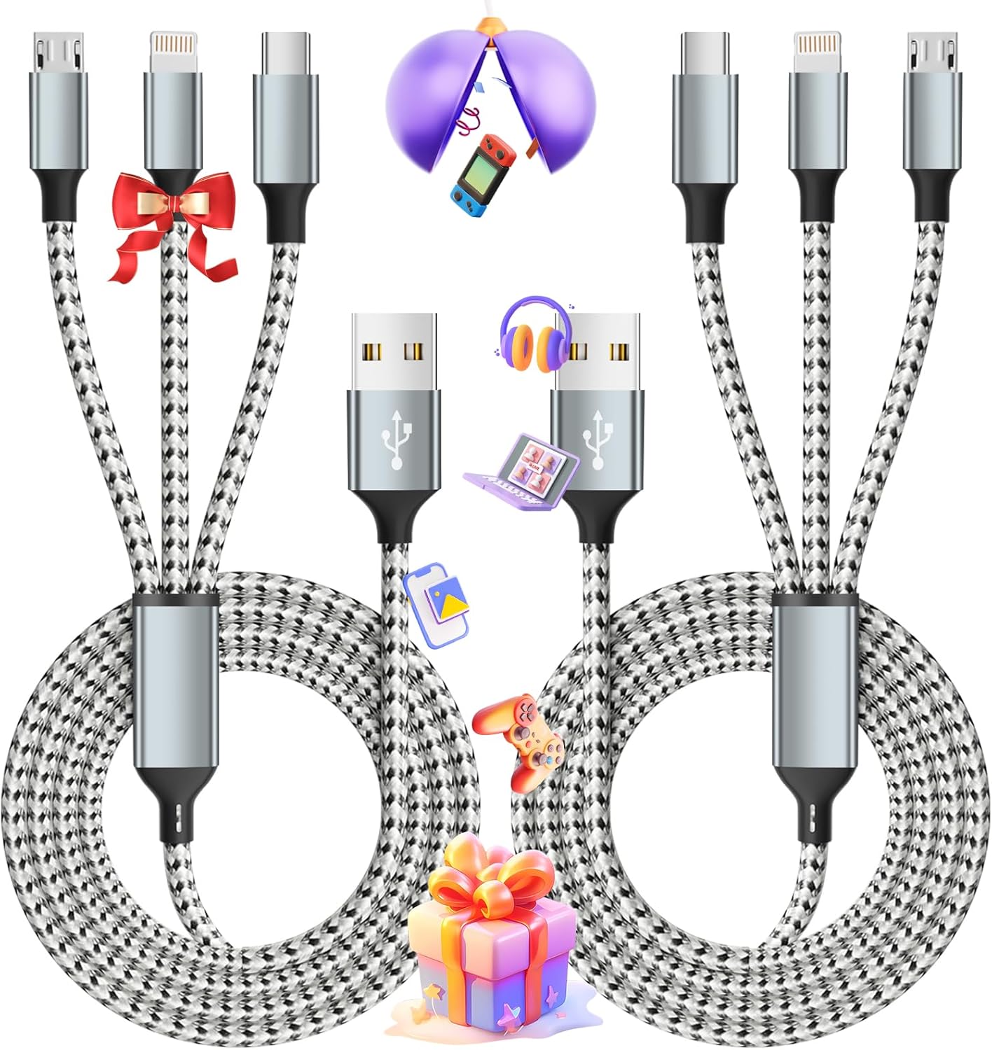 IDISON Multi Charging Cable - Fast 3-in-1 Cord