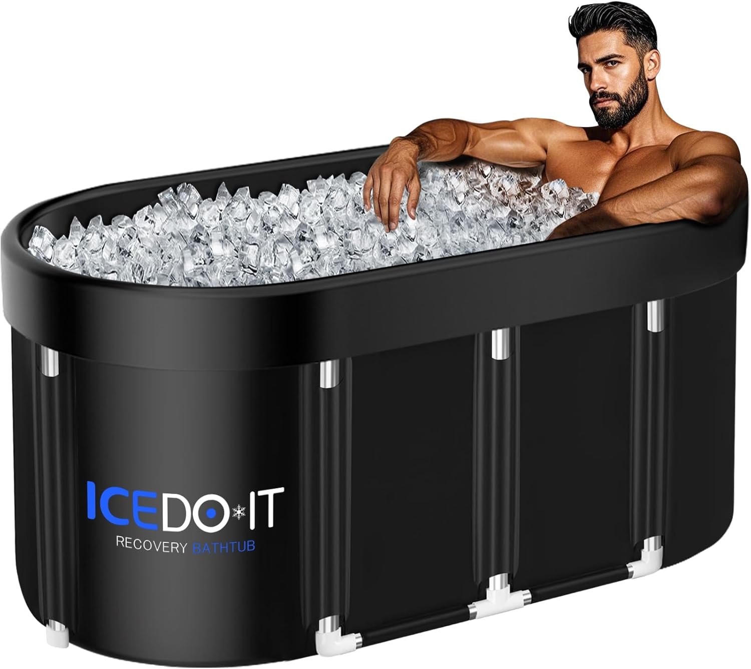 Upgrade 129 Gal XL Large Oval Ice Bath Tub for Recovery