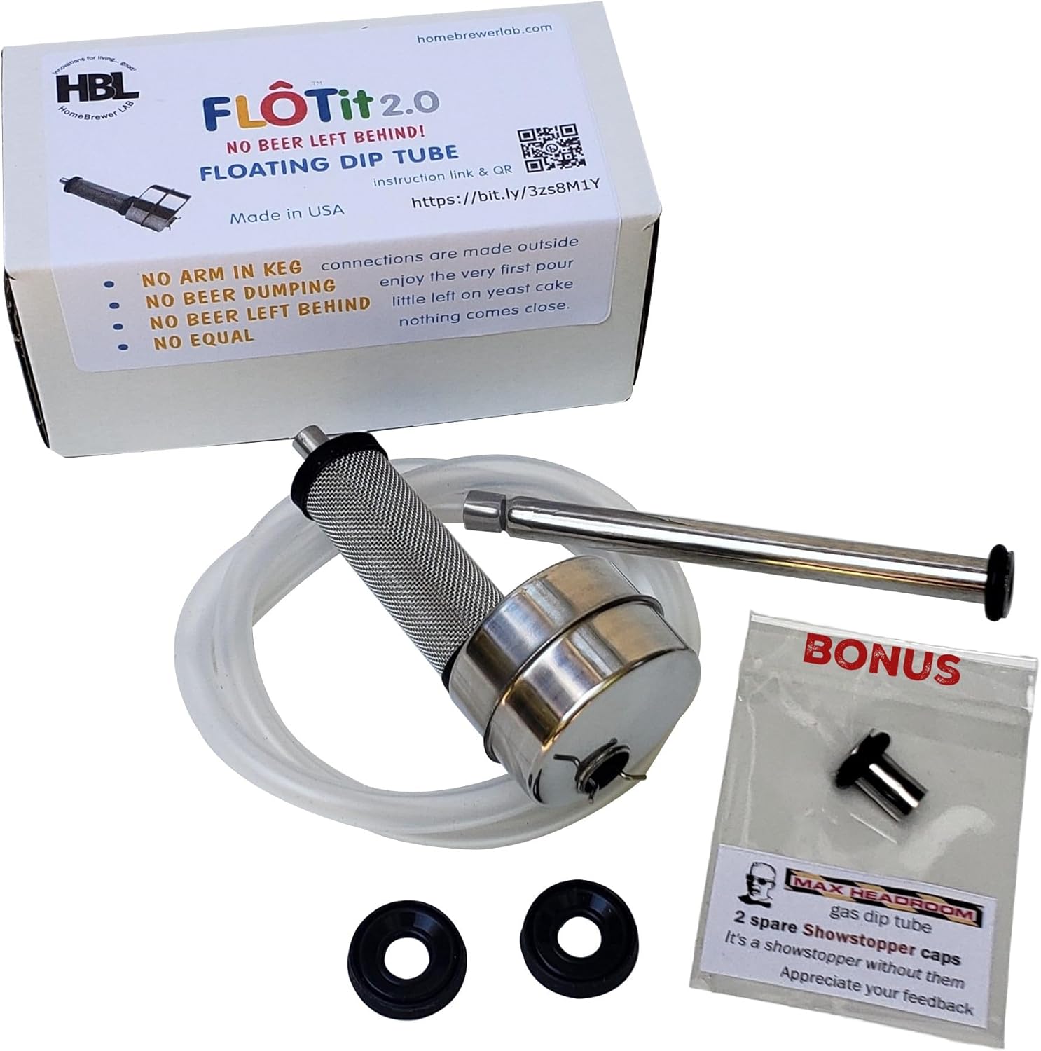 FLOTit 2.0 Floating Dip Tube with Double Filter for Clear Beer