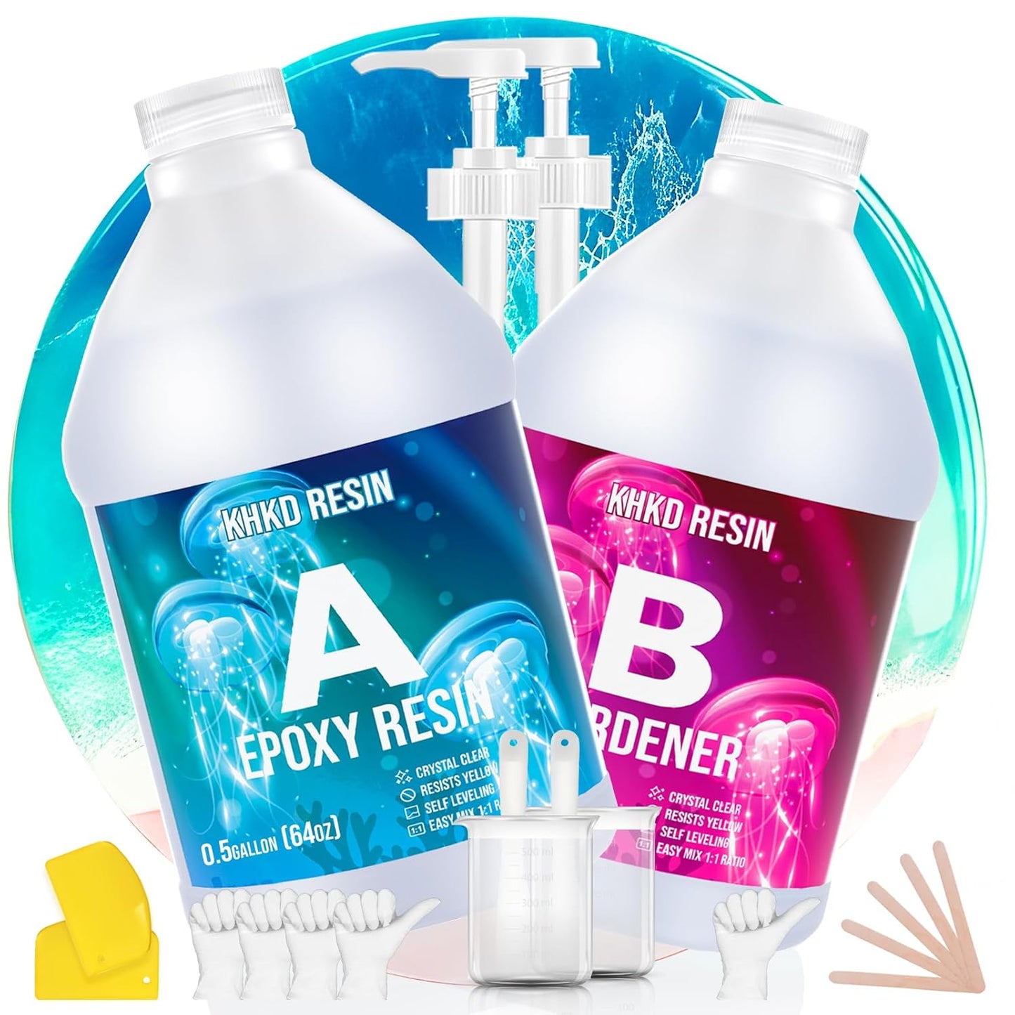 Crystal Clear Epoxy Resin Kit for DIY Crafts and Art Projects