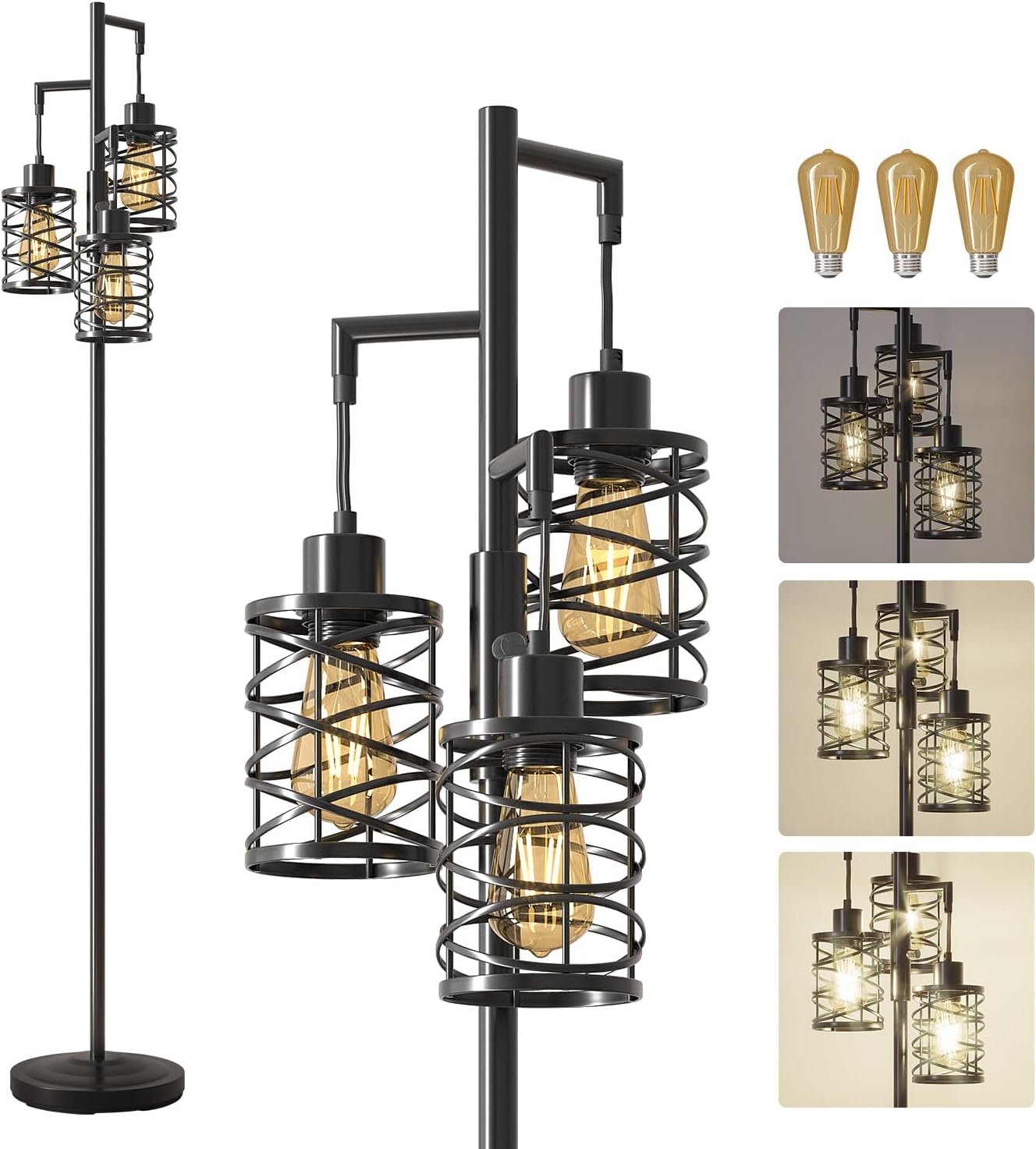 Stepless Dimmable Industrial Floor Lamp for Home Decor Needs
