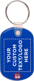 DISCOUNT PROMOS Tag Soft Plastic Keychains - 50 Pack - Customizable