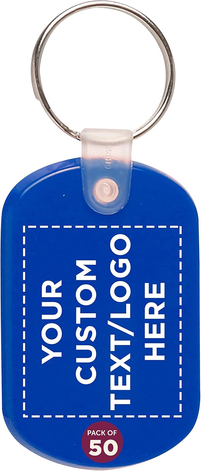 Customizable Soft Plastic Keychains - 50 Pack for Organization