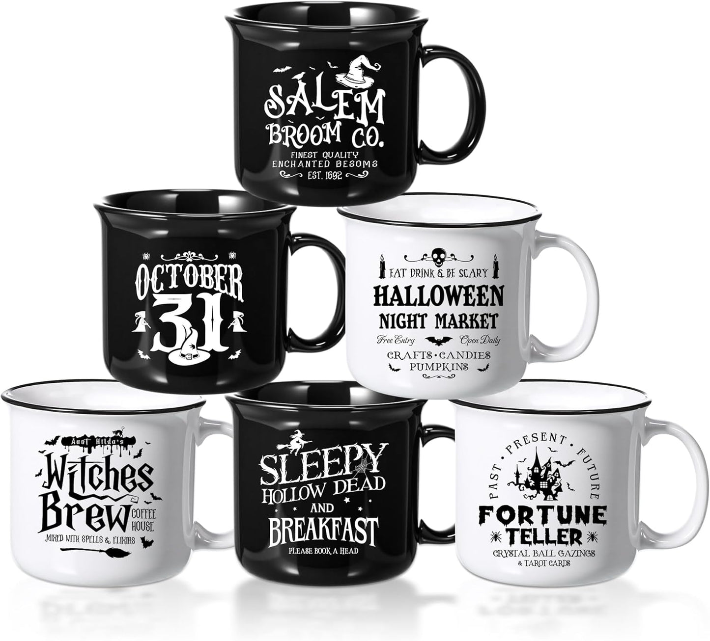 Halloween Coffee Mug Set of 6 for Spooky Holiday Cheer