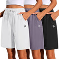 Neer 3 Pack Women's Quick Dry High Waisted Bermuda Shorts