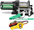 2000lb Winch for ATV with Steel Cable - Compact Powerful Winch