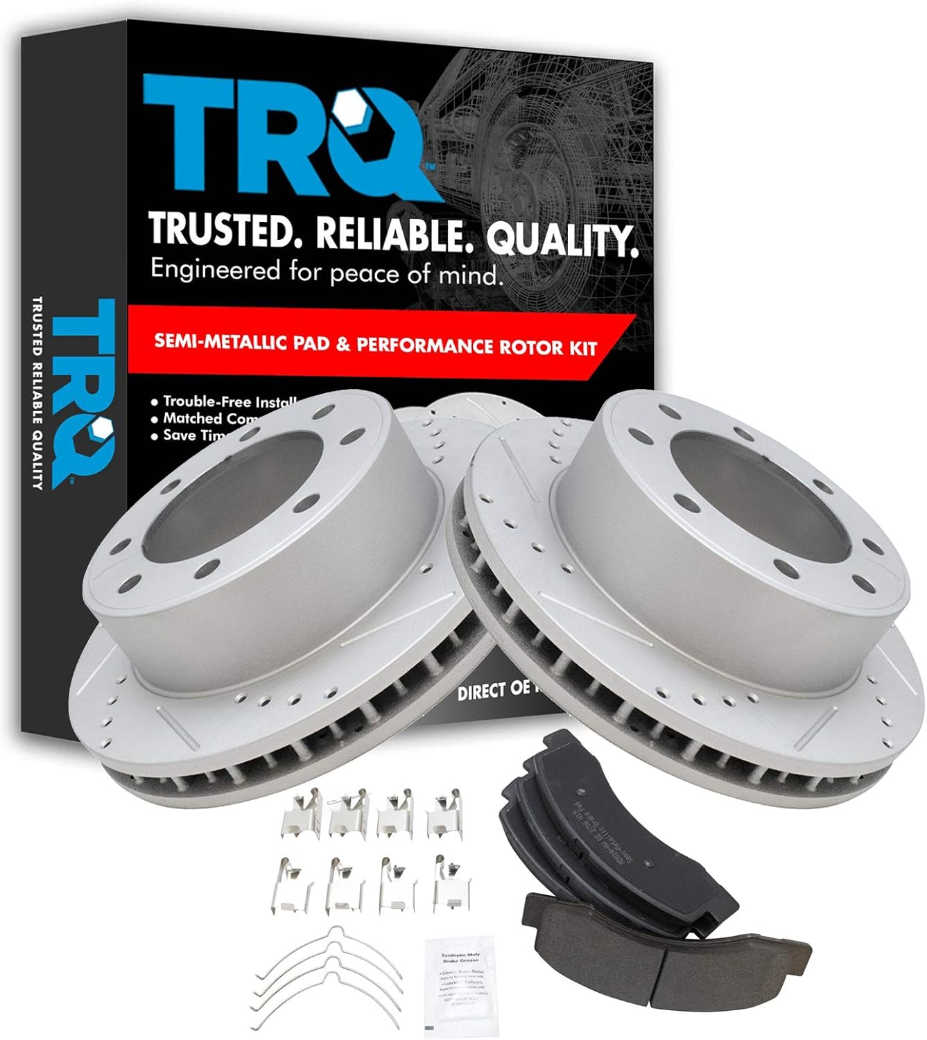 TRQ Front Performance Brake Pad & Rotor Kit for Ford Excursion