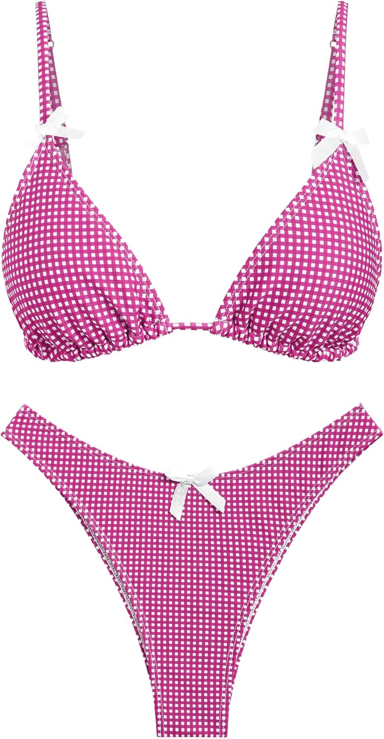 Seamoly Women's Bikini Sets with Tie Back Bowknot Design
