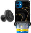 iPhone 12 Mini Case with Card Holder - Black Marble Wingmate