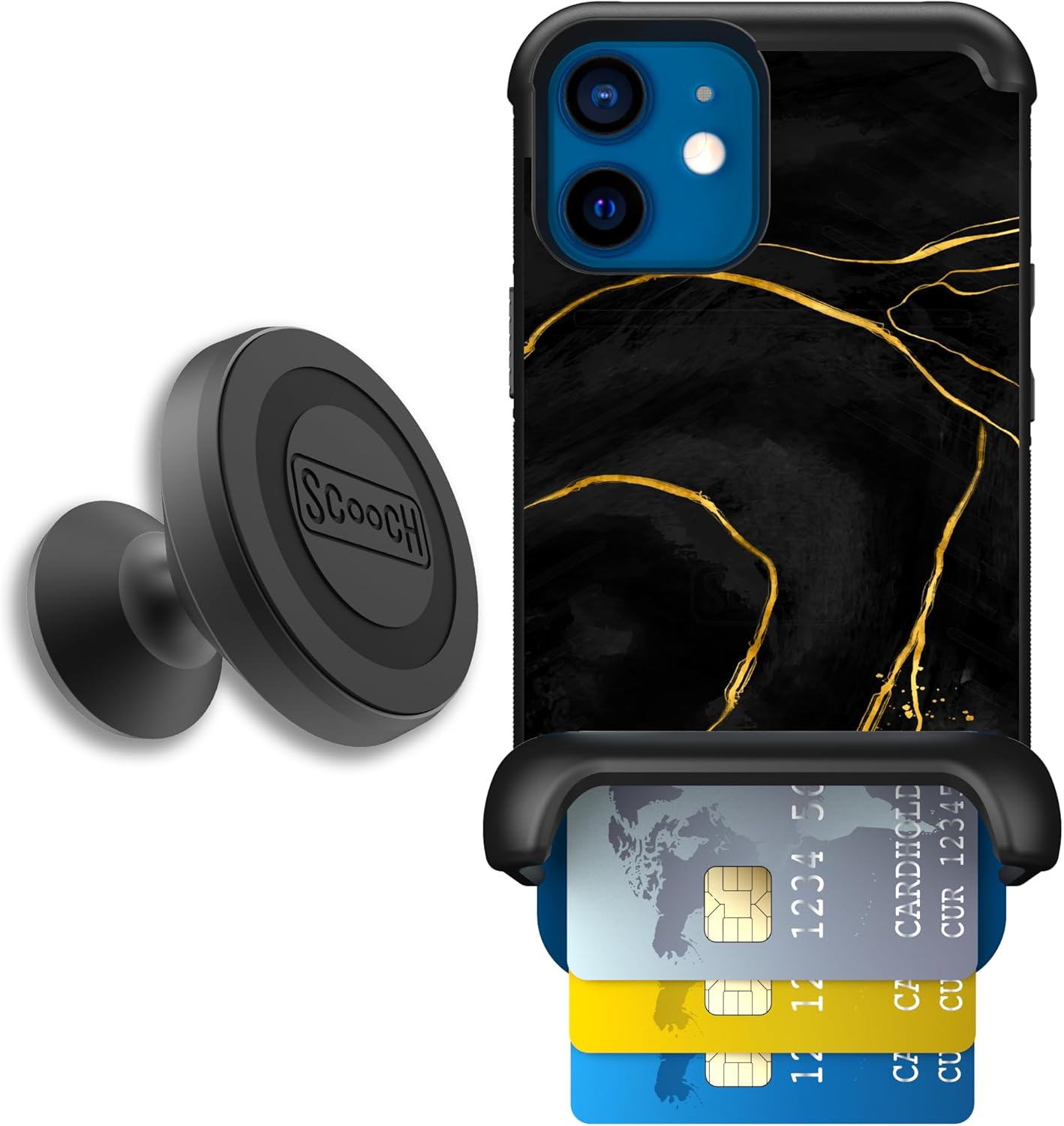 Scooch iPhone 12 Mini Case with Hidden Card Holder and Kickstand