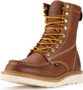 SUREWAY Mens 8 in Wedge Moc Soft/Steel Toe Work Boots - Durable moist