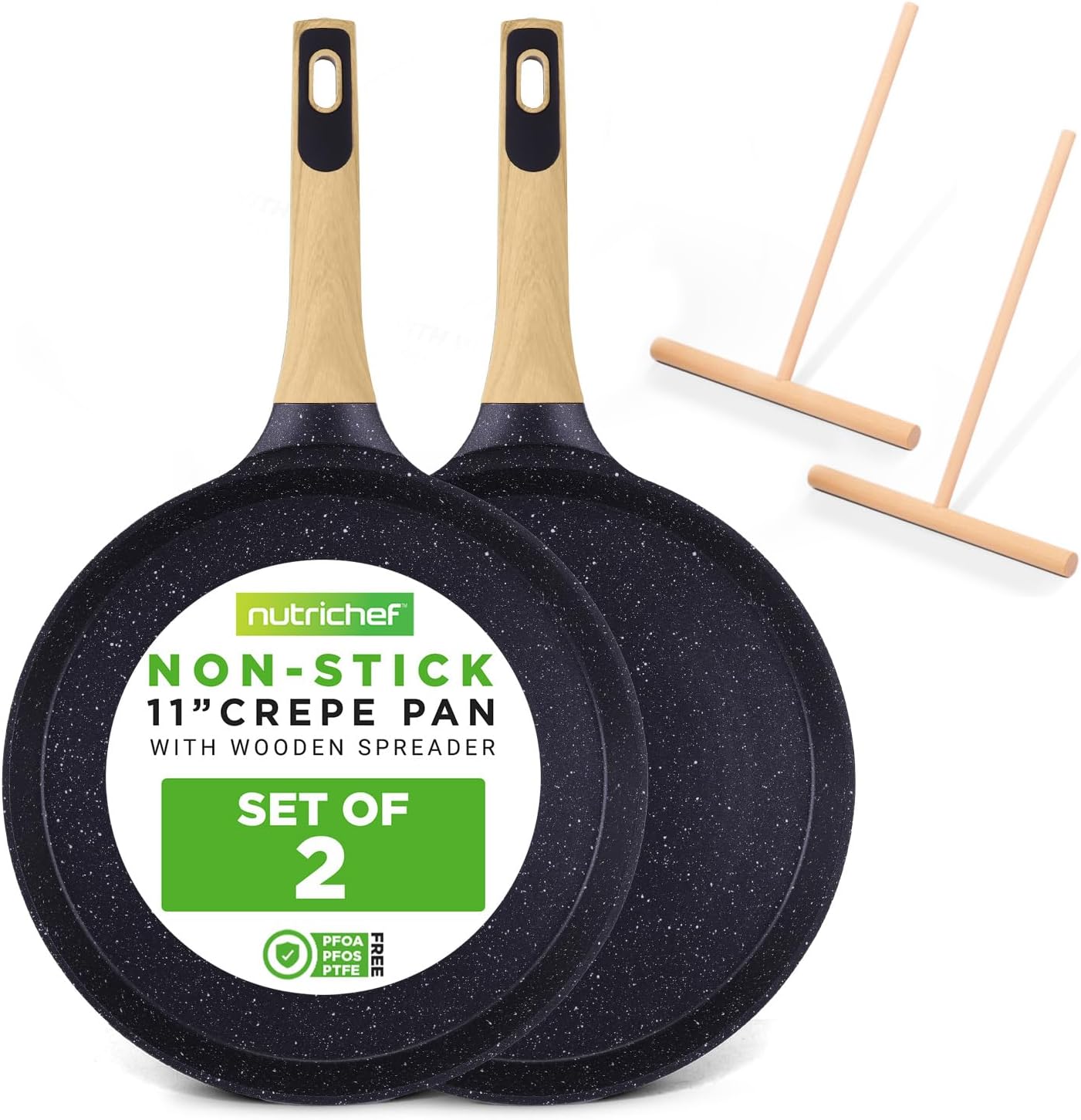 Nutrichef Non-Stick Crepe Pan Set - Perfect for Delicious Crepes