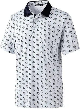 Golf Shirts for Men Dry Fit Performance Print Short Sleeve Polo