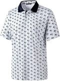 Golf Shirts for Men Dry Fit Performance Print Polo - Moisture Wicking