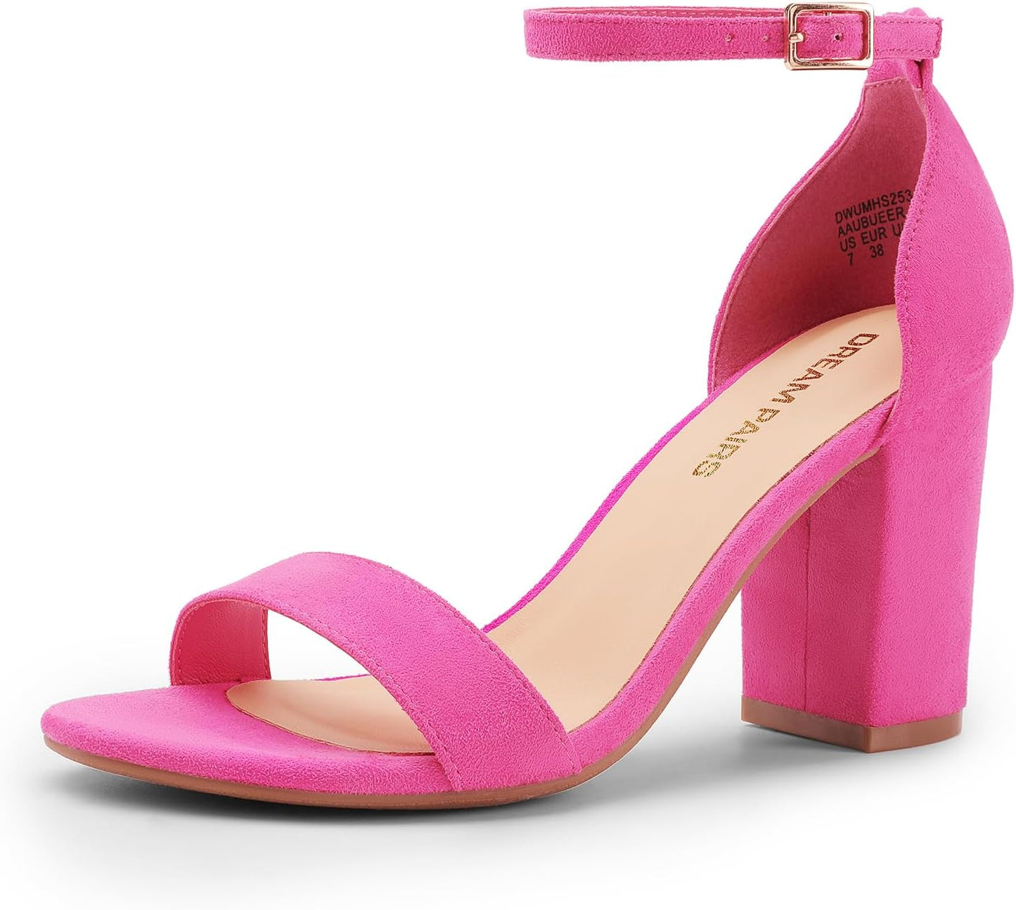DREAM PAIRS Chunky Block Heel Open Toe Ankle Strap Sandals