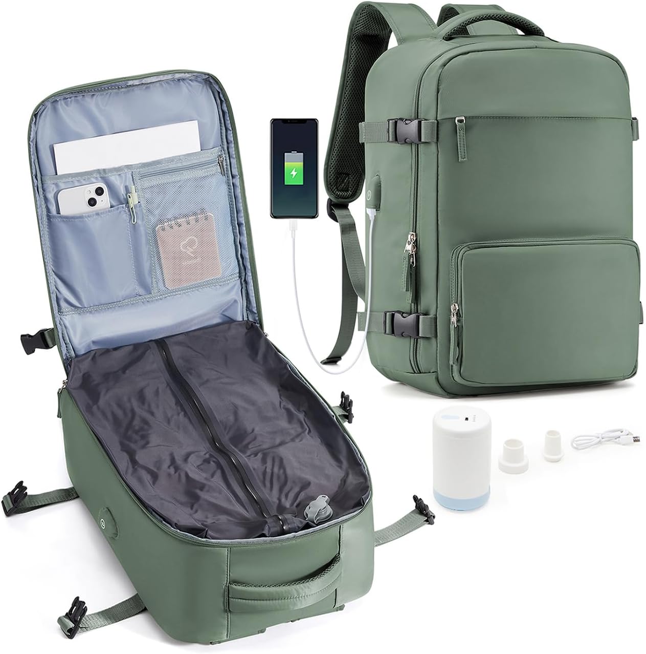 Travel Vacuum Backpack with Pump for Compression and Organization