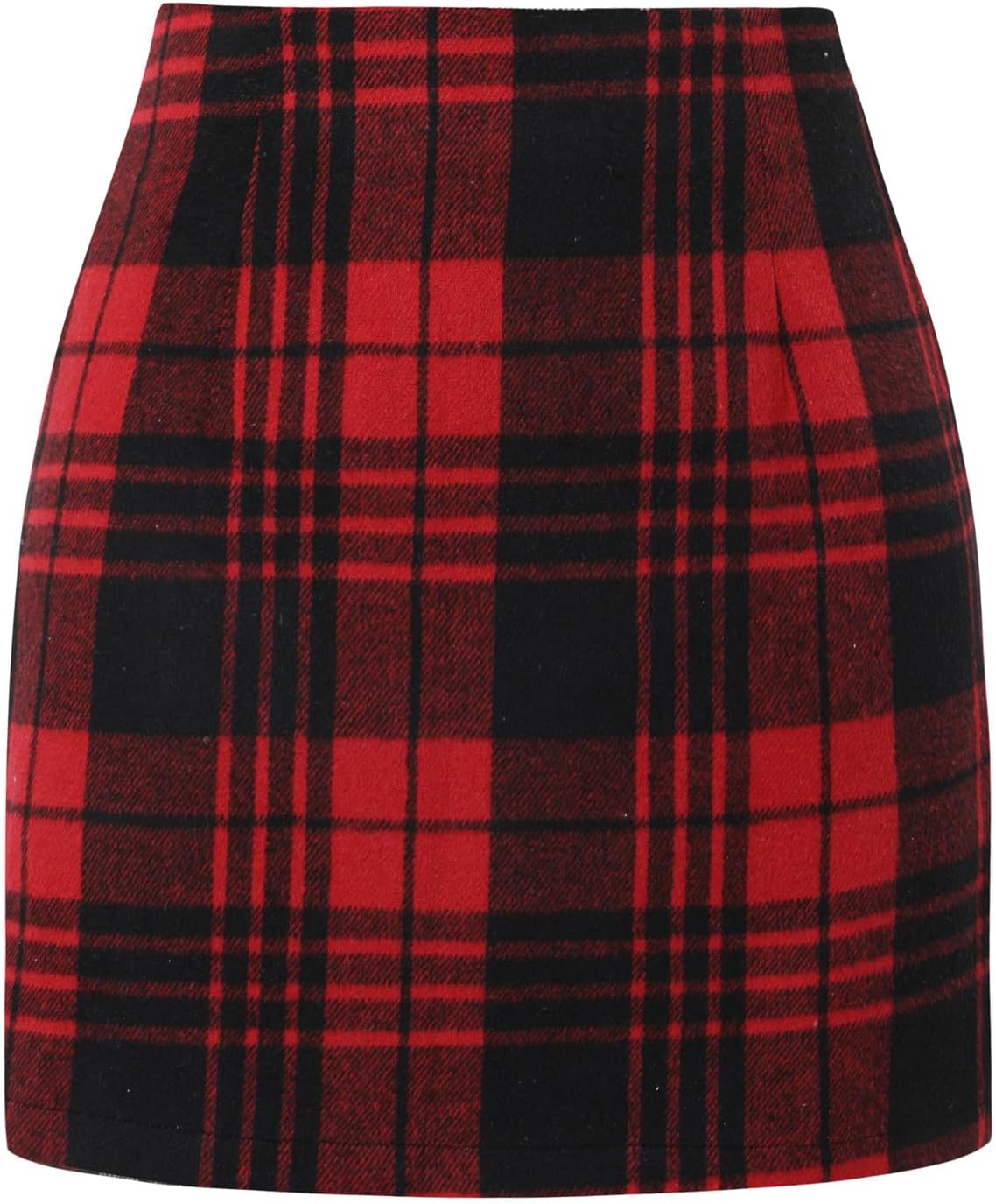 onlypuff Fall Plaid Skirts for Women High Waist Bodycon Mini Skirt