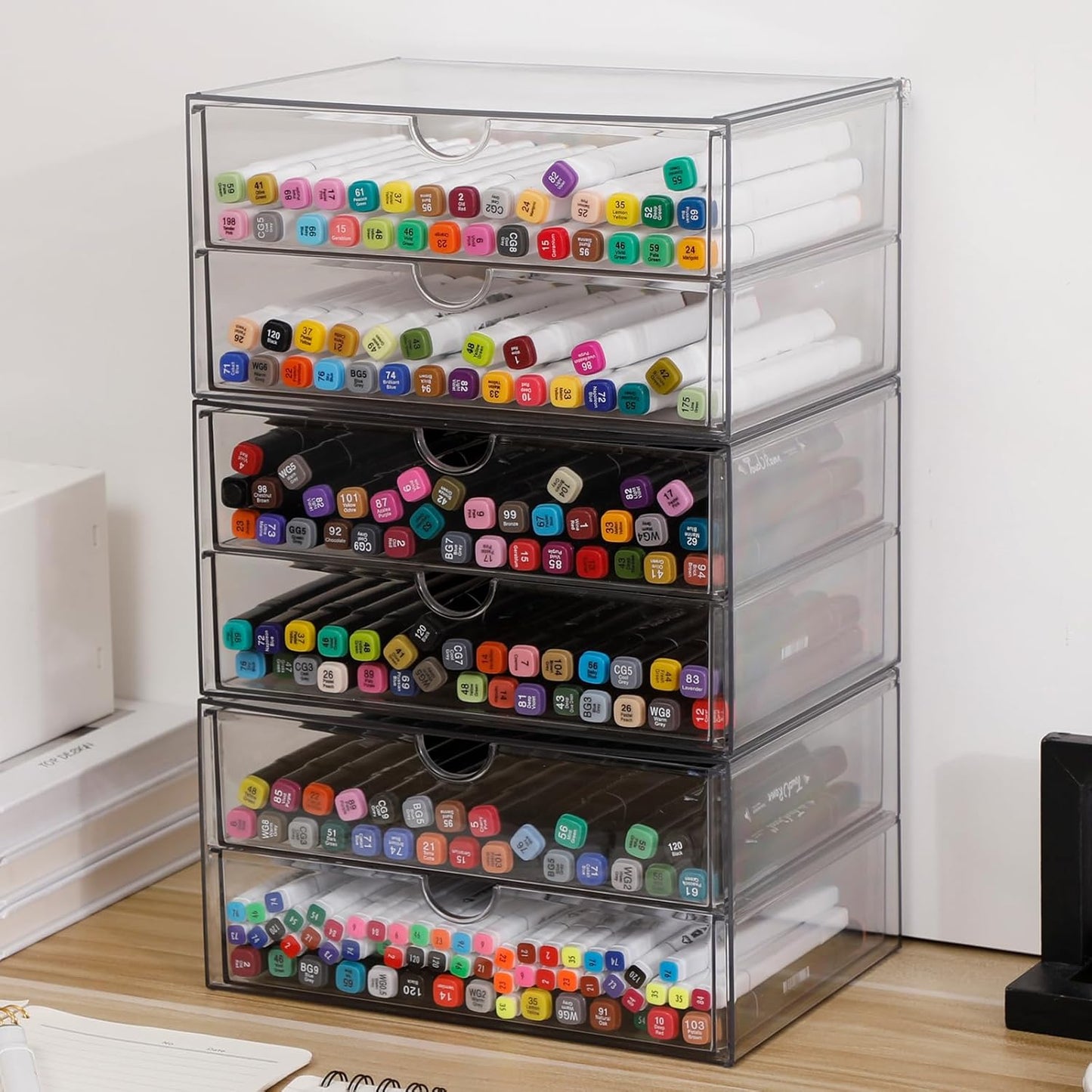 Stackable Storage Drawers for Home Office and Bathroom Use