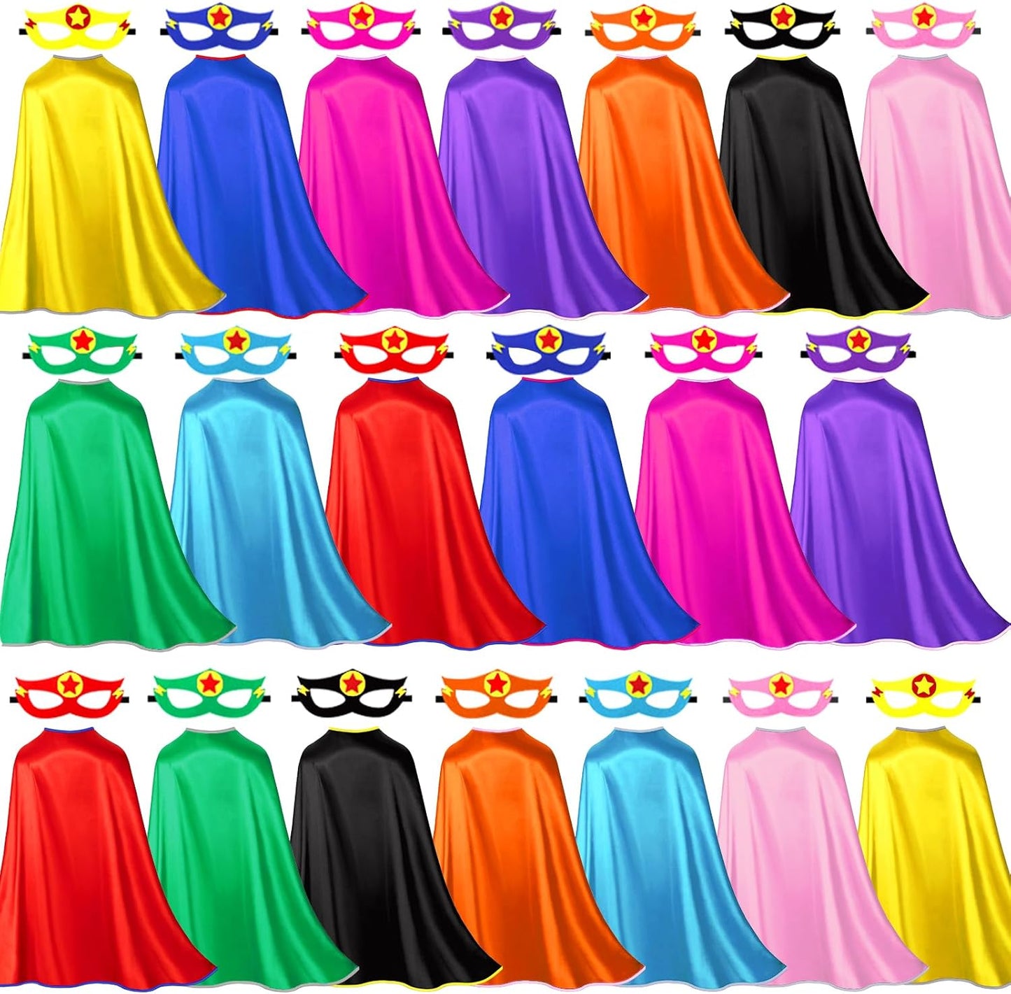 Superhero Capes for Kids Bulk 20 Pack for Dress-up Fun