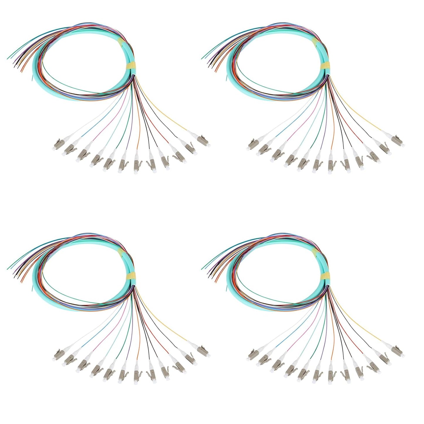 12 Fibers LC OM3 Multimode Fiber Optic Pigtail for Networks