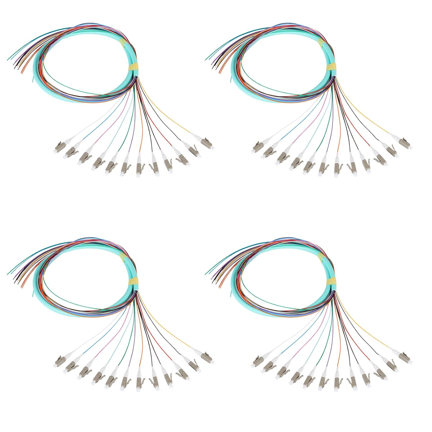 12 Fibers LC OM3 Multimode Fiber Optic Pigtail for Networks