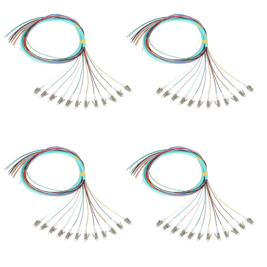12 Fibers LC OM3 Multimode Fiber Optic Pigtail for Networks