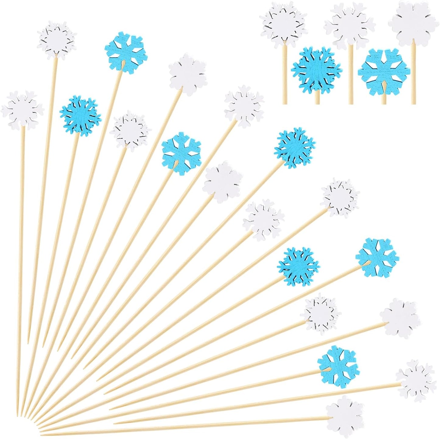 Snowflake Cocktail Picks - Festive Party Supplies