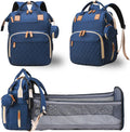 Diaper Bag with Changing Station Blue - Large 3 in 1 Travel Backpack