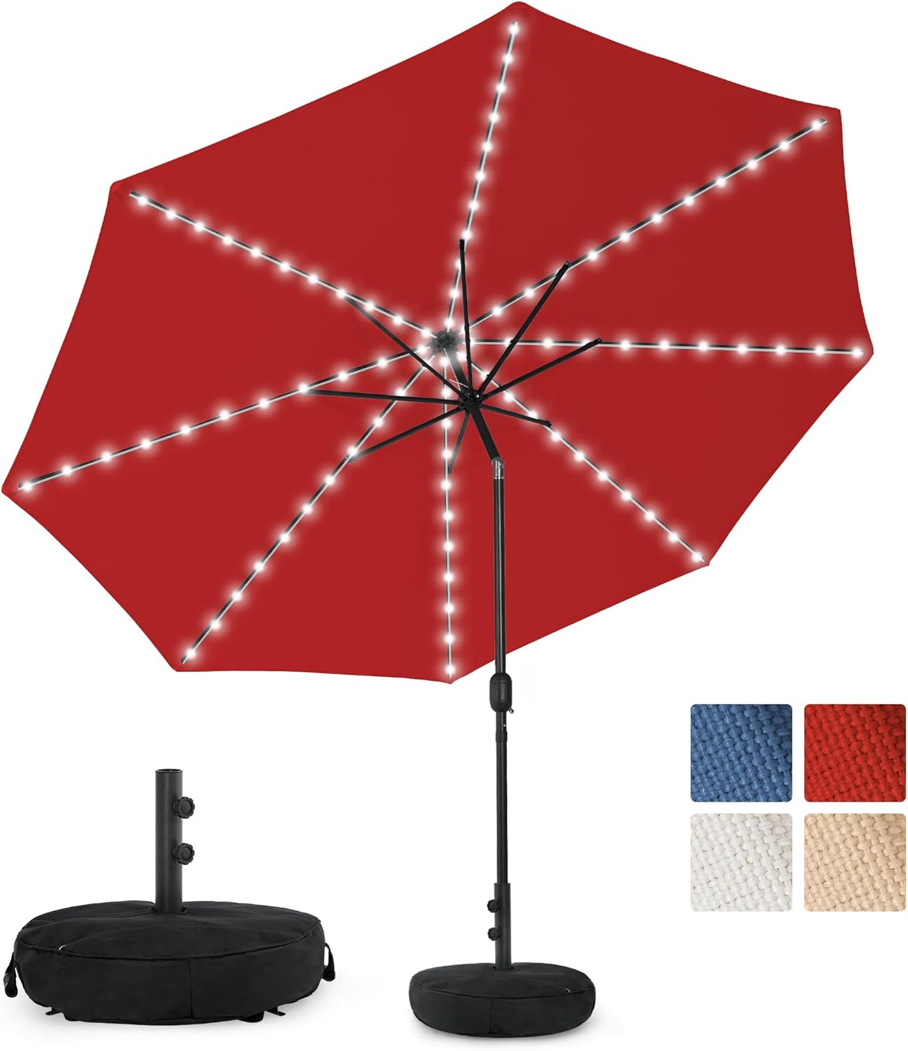 Sundale Outdoor 10FT Solar Patio Umbrella with LED Lights