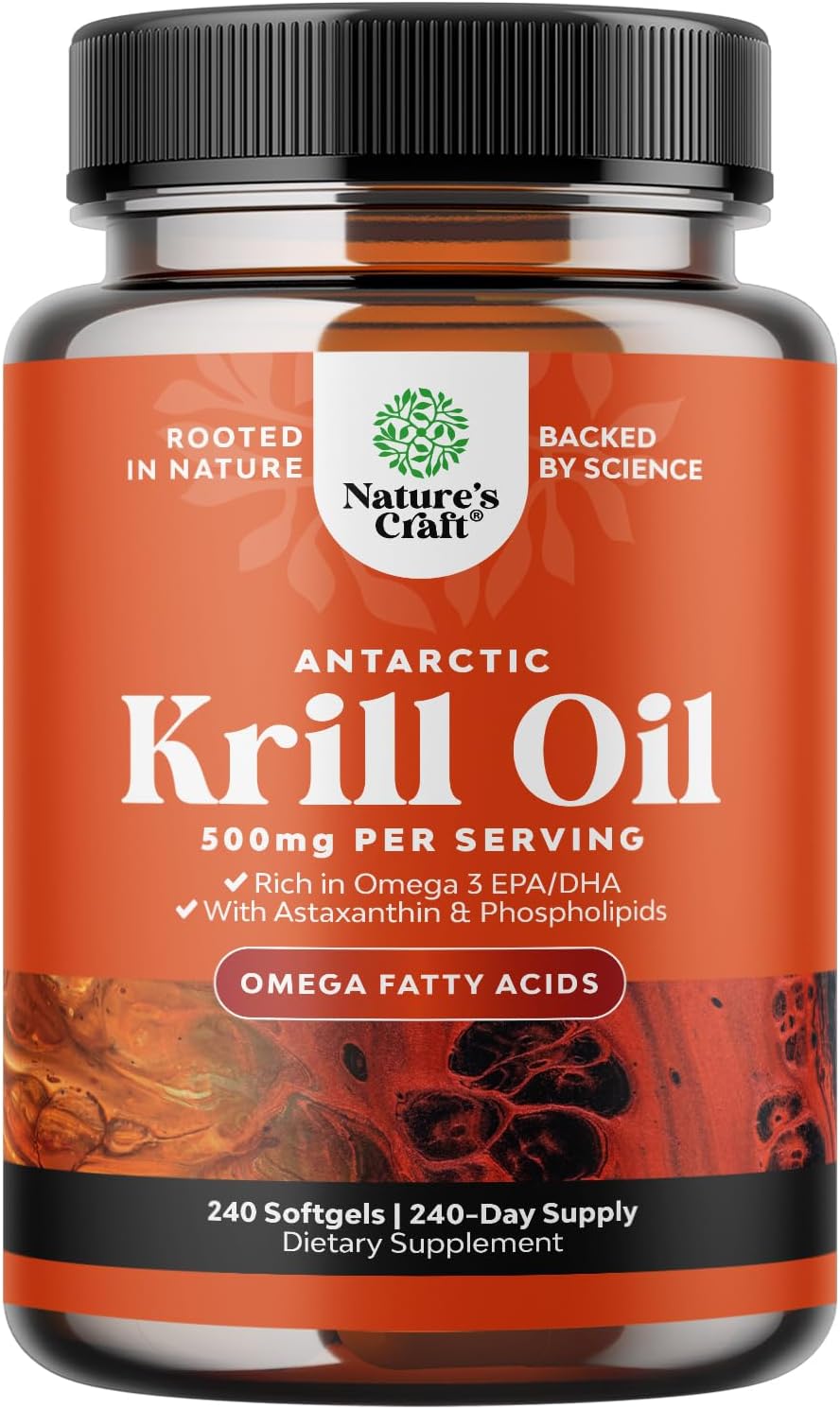 Antarctic Krill Oil 500mg Softgels for Heart Joint Brain Health