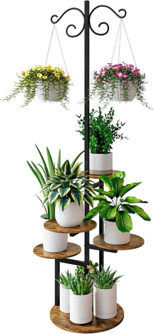 5 Tier Plant Stand Indoor with Hook for Potted Plants Display