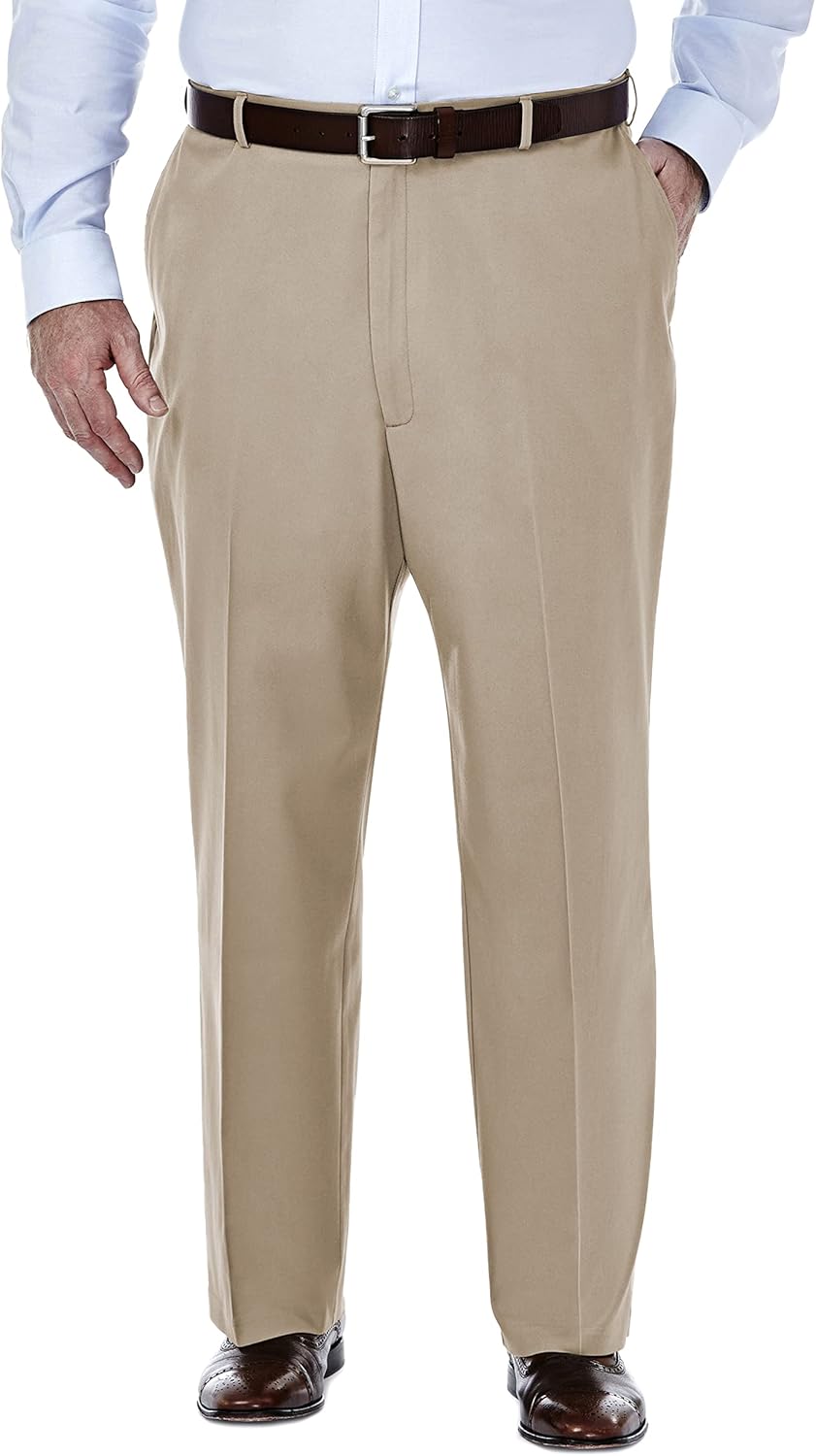 Haggar Men's Premium No Iron Khaki Classic Fit Casual Pants