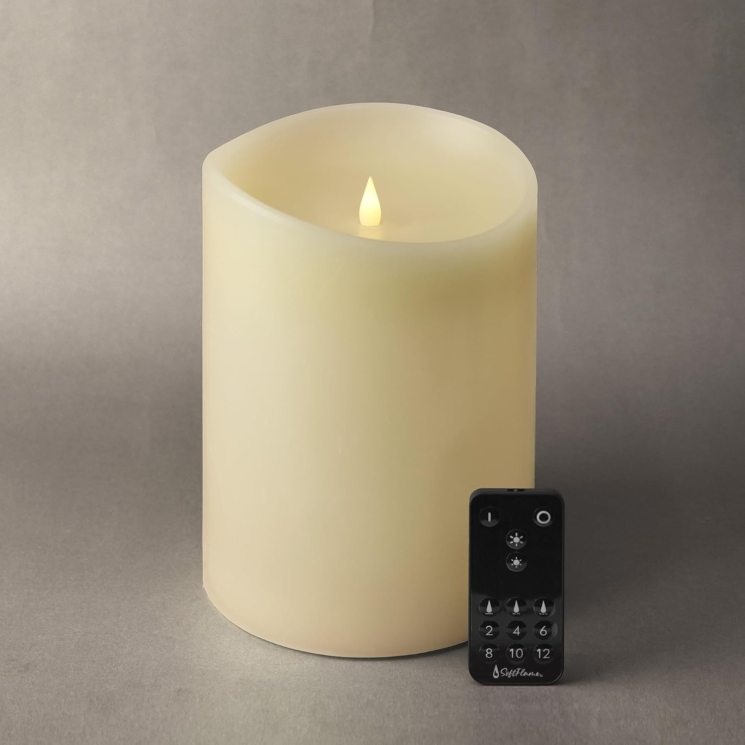 Flameless Candle - 6in x 8in Ivory - Safe Flickering Light