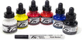 Daler-Rowney FW Acrylic Ink 6-Color Primary Set with Empty Marker