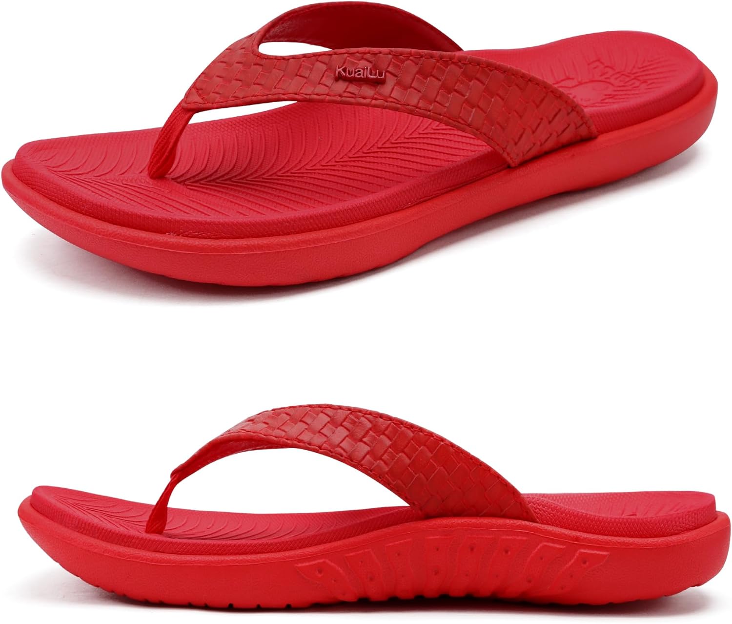 KuaiLu Womens Flip Flops with Arch Support for Summer Comfort