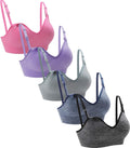 Suekaphin Nursing Bra 5pack Wireless V Neck Maternity Nursing Bra BOTH