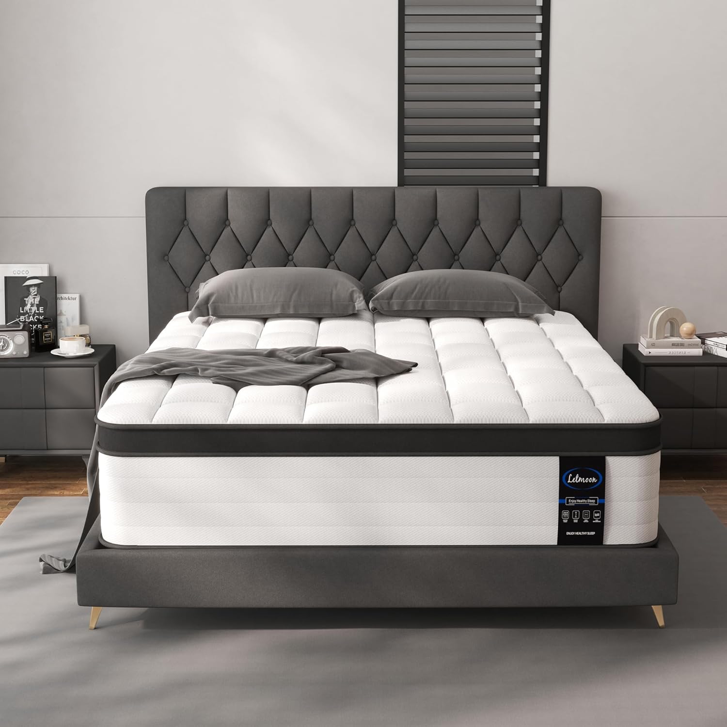 Full Size Mattress 12 Inch Hybrid Medium Firm Memory Foam Support