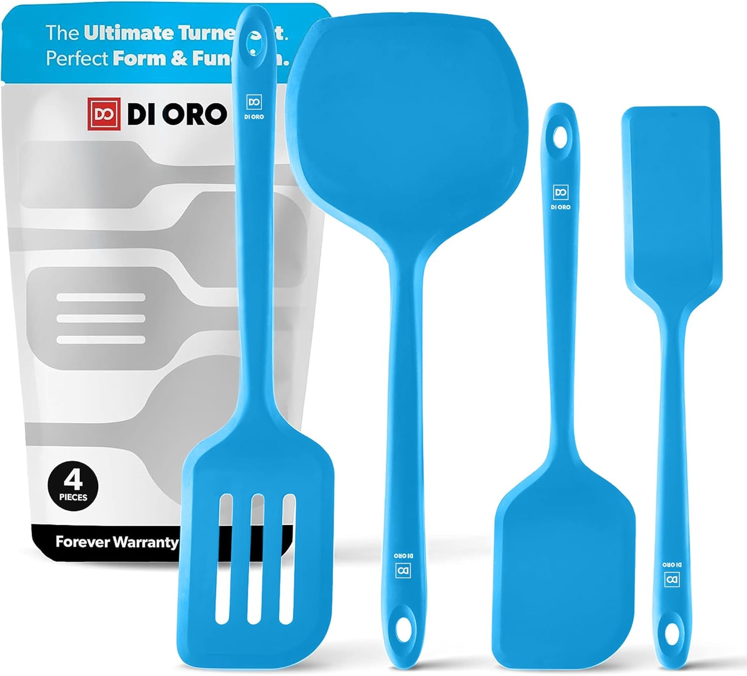 DI ORO Silicone Turner Spatula Set for Nonstick Cookware