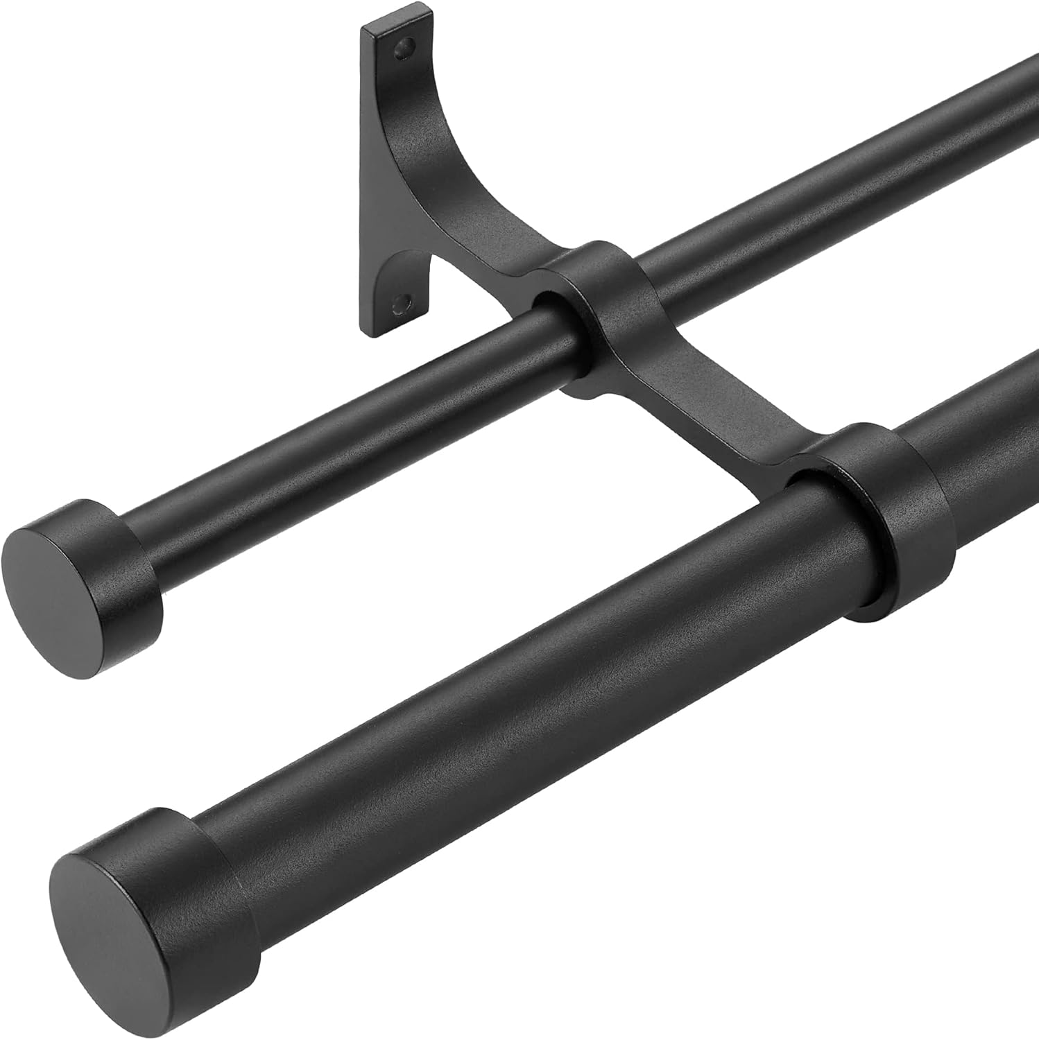 Double Curtain Rods with Aluminum End Caps for Stylish Windows