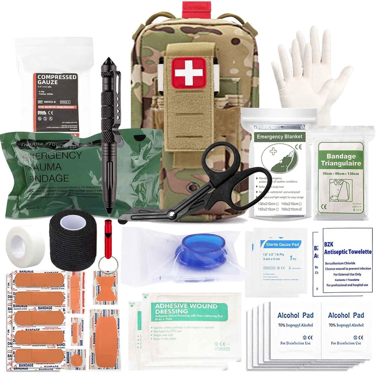 Small Ifak Trauma Kit for Duty Belt - Molle Tactical Emergency Kit